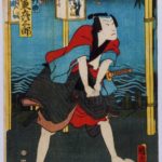 豊原国周「刀屋新助 坂東彦三郎」1862演劇博物館デジタル_0000