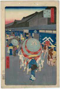 歌川広重「名所江戸百景」「日本橋通一丁目」1858