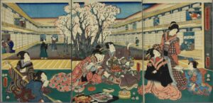 (浮世絵・錦絵) 見立源氏はなの宴 豊国 画